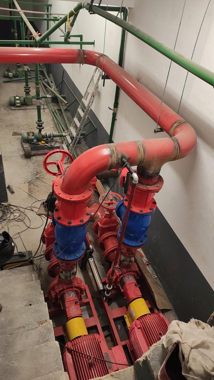 Sistema de combate a incêndio e sprinklers instalado pela Gilberto Construtor